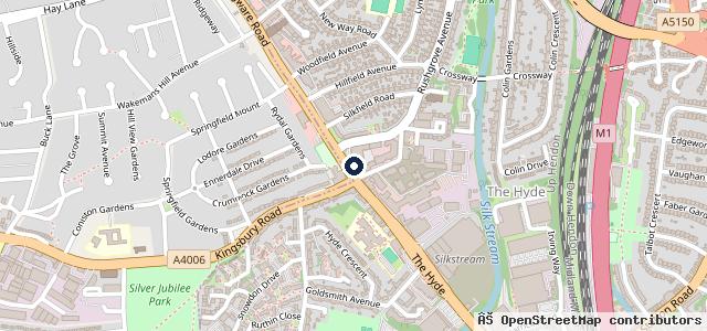 Map showing the location of Endeavour Volvo Cars - North London