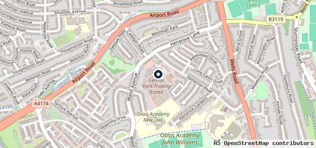 Map showing the location of Central Park Garage