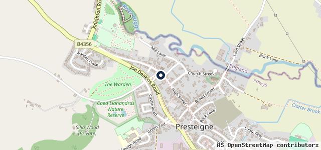 Map showing the location of B W Roberts and Son Ltd | Presteigne