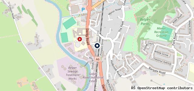 Map showing the location of Belper Car Centre