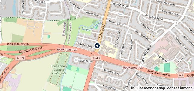 Map showing the location of Chessington Motor Cycles