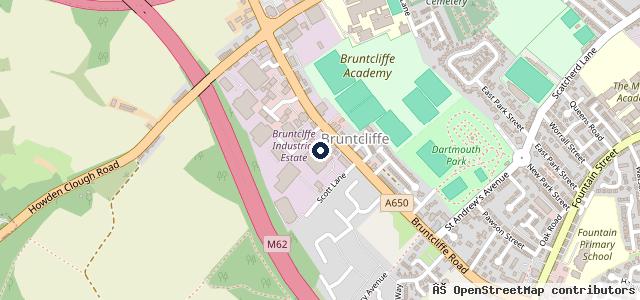 Map showing the location of Bruntcliffe M O T Centre