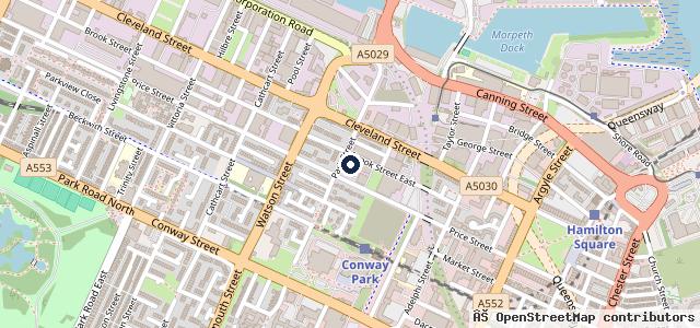 Map showing the location of Carls Garage