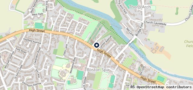 Map showing the location of Central Garage Boston Spa