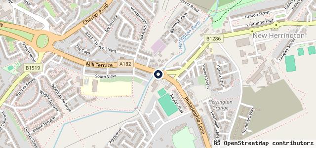 Map showing the location of Burn Garage