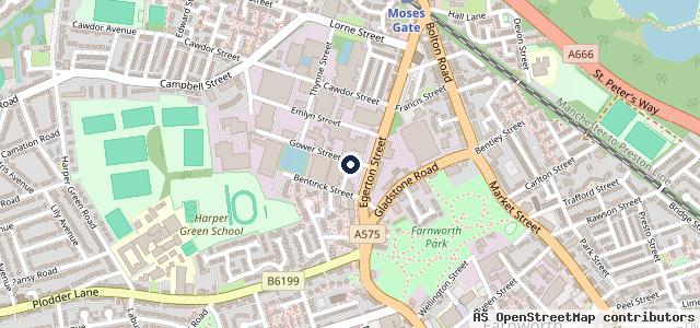 Map showing the location of Farnworth MOT | Farnworth