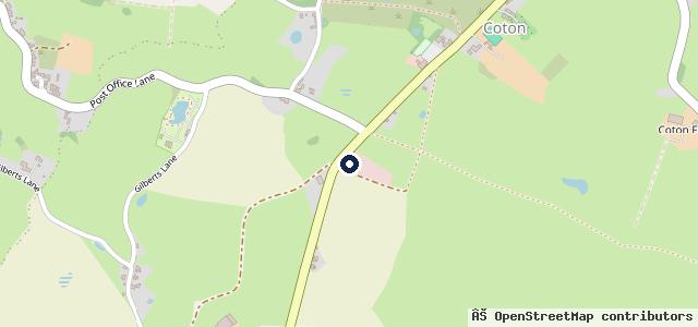 Map showing the location of Coton garage Edwards MOT centre
