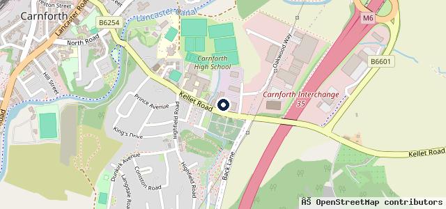 Map showing the location of Carnforth Service & M O T Centre