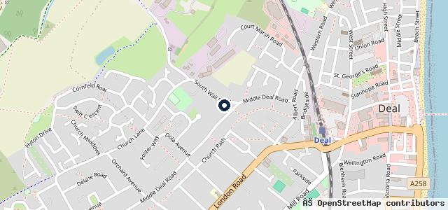 Map showing the location of Deal MOT Centre