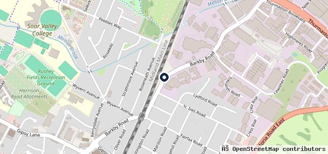Map showing the location of Eurotyres Leicester