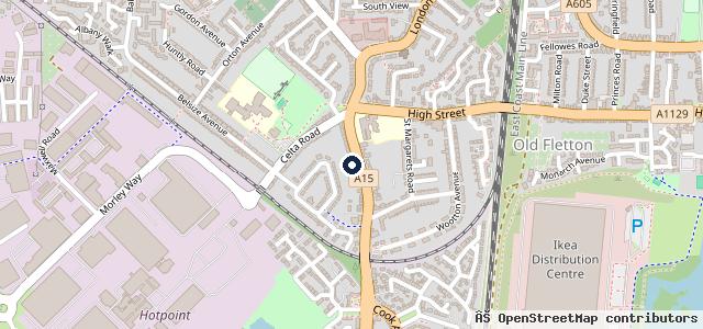 Map showing the location of Robinson Garage