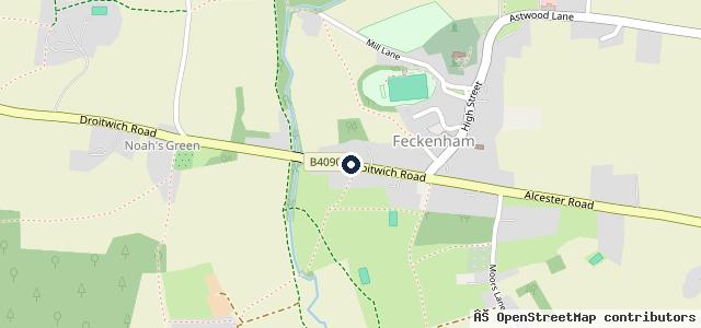 Map showing the location of Feckenham Garage