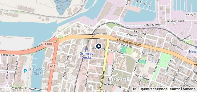 Map showing the location of Grimsby Auto Body Repair