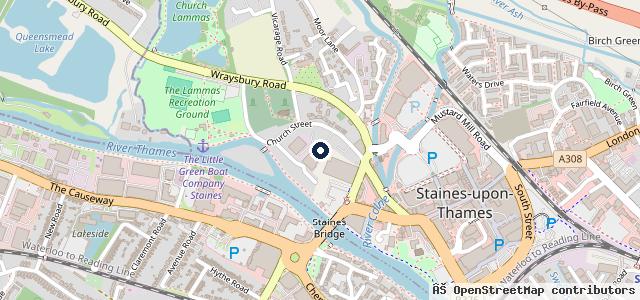 Map showing the location of Halfords Garage Services Staines-Upon-Thames