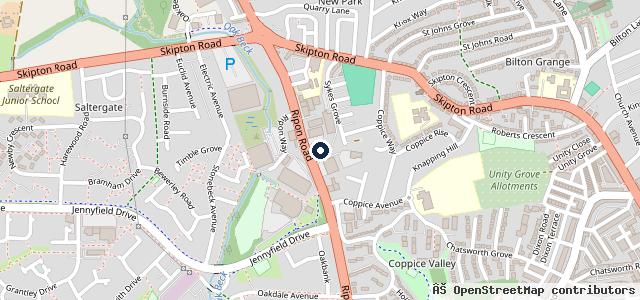 Map showing the location of Halfords Garage Services Harrogate