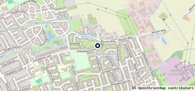 Map showing the location of Osbaldwick Motors | York