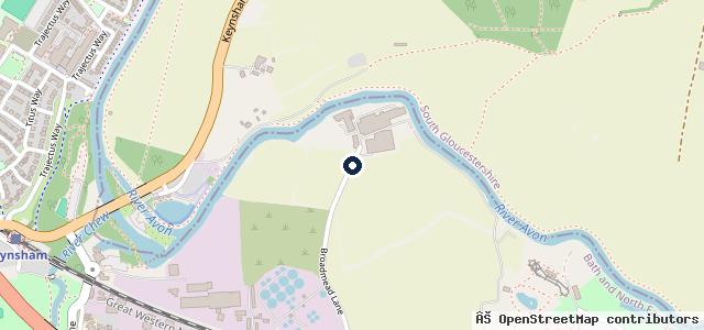 Map showing the location of Keynsham Service Centre