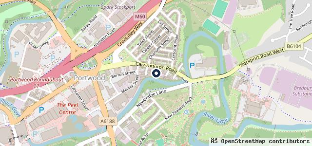 Map showing the location of Mersey Street Garage
