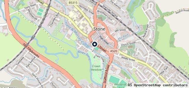 Map showing the location of Crown Street Garage