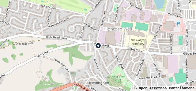 Map showing the location of Moorend Garage Halifax