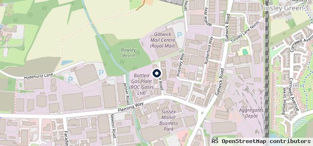 Map showing the location of MOTEST Crawley