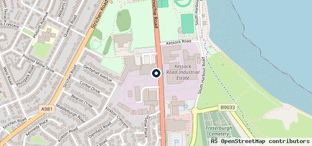 Map showing the location of Kessock Service Station
