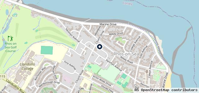 Map showing the location of Penrhyn Service Station