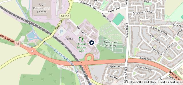Map showing the location of Rapid Repairs Atherstone Ltd