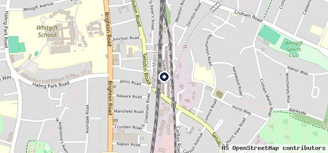 Map showing the location of South Croydon Garage Services