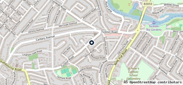 Map showing the location of Southbourne Park Garage