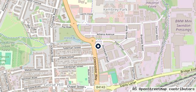 Map showing the location of Formula One Autocentres - Swindon