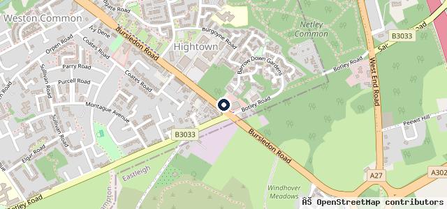 Map showing the location of Snows Peugeot Southampton