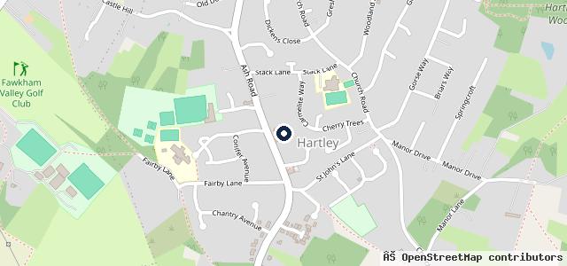 Map showing the location of Hartley Garage
