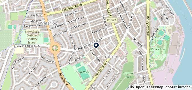 Map showing the location of Kingsway Garage