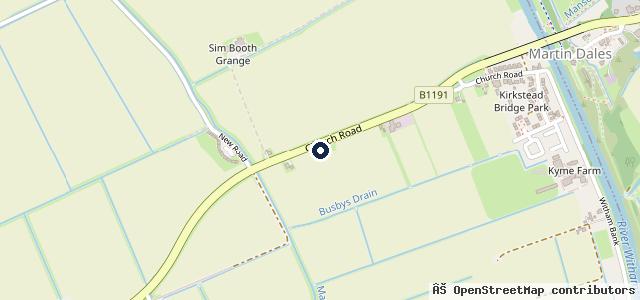 Map showing the location of Kirkstead Bridge Garage