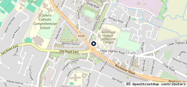 Map showing the location of Kwik Fit Plus - Gravesend