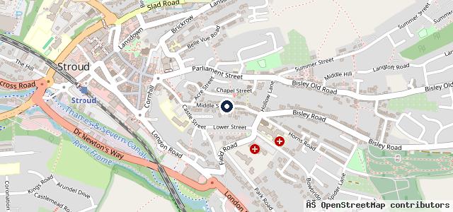 Map showing the location of Middle Street Garage