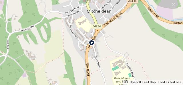 Map showing the location of Mitcheldean Garage