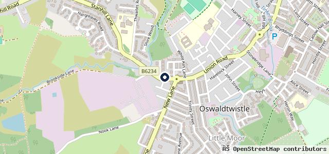 Map showing the location of Moorview Service Centre