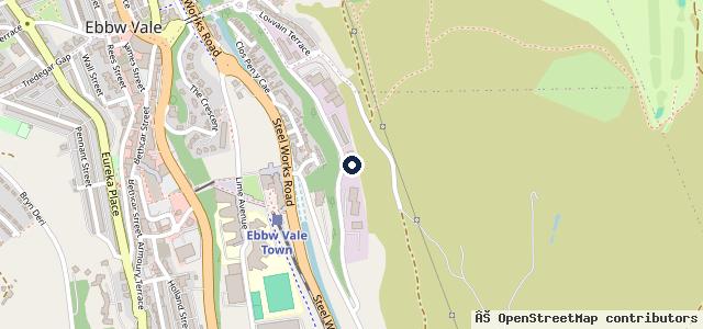 Map showing the location of Cwmdraw MOT Centre