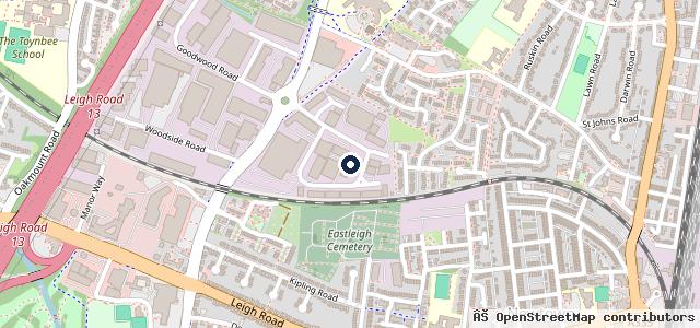 Map showing the location of MOTEST Eastleigh