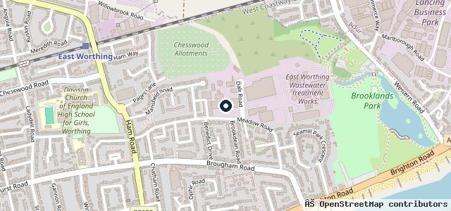Map showing the location of MOTEST Worthing