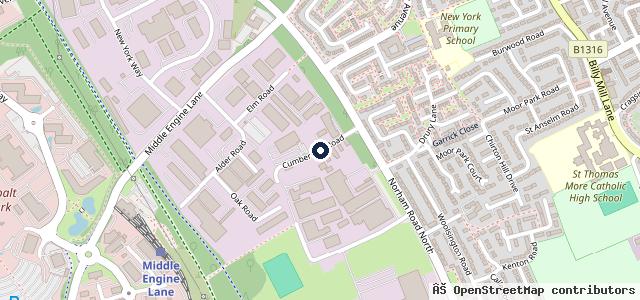 Map showing the location of Norham Garage