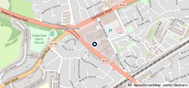 Map showing the location of Renault Romford