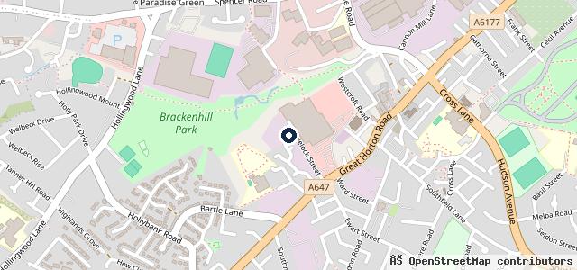 Map showing the location of Bradford South Methodists