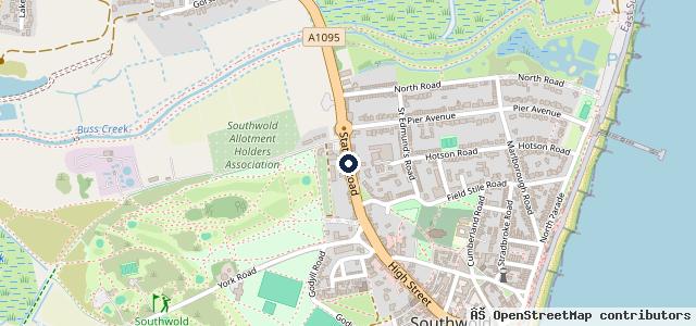 Map showing the location of Southwold Auto Services