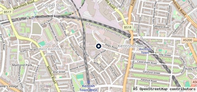 Map showing the location of Group 1 Kentish Town BMW Servicing