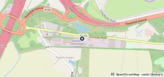 Map showing the location of Stansted Audi