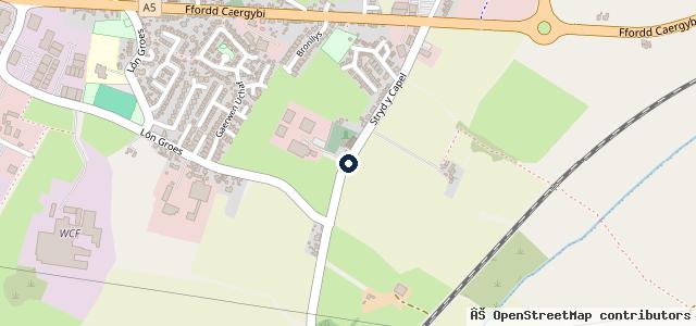 Map showing the location of Tŷ Crwn Garage