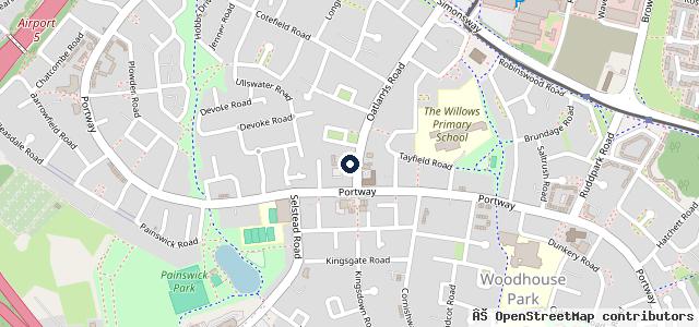 Map showing the location of Wythenshawe M O T Centre